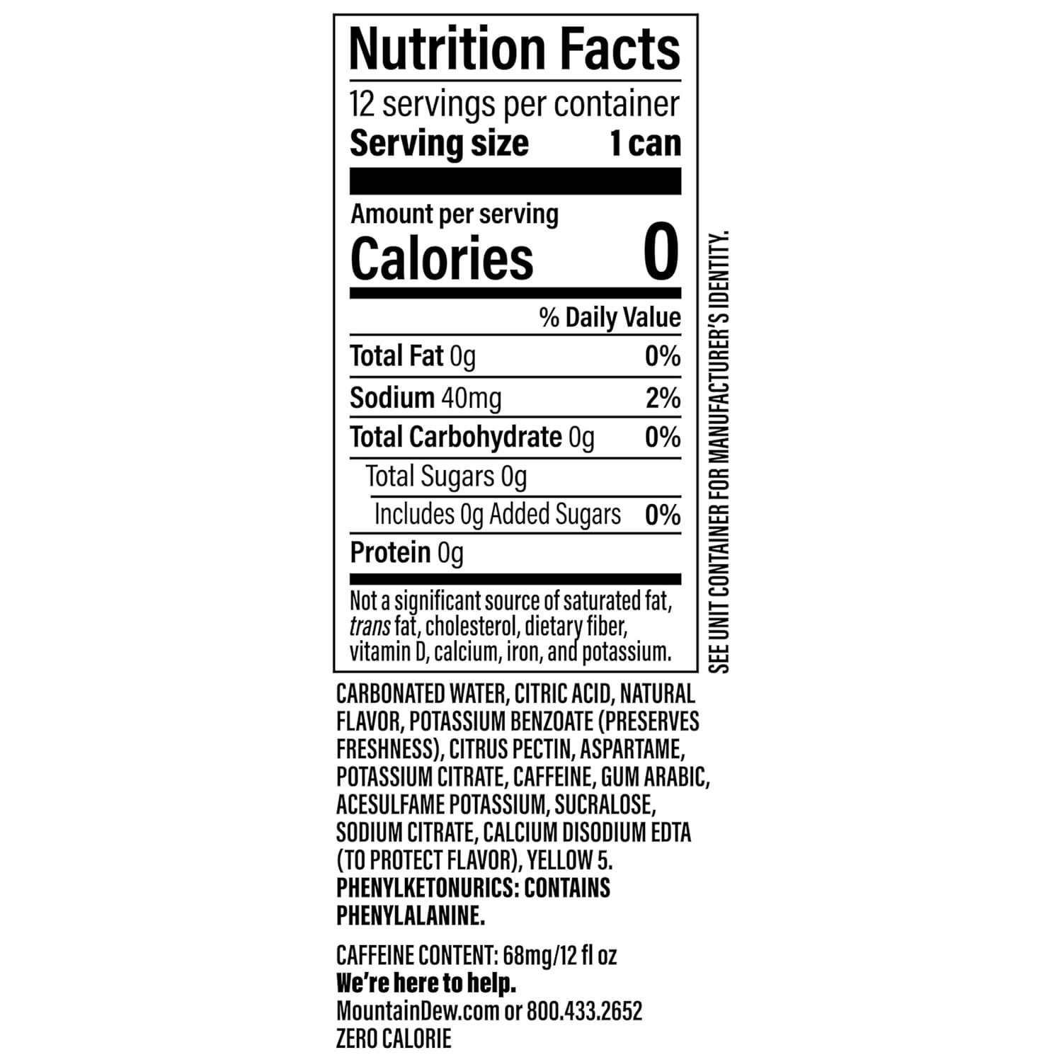 image:imageMountain Dew Zero Sugar Soda 12oz Cans 12 PackDew Zero Sugar
