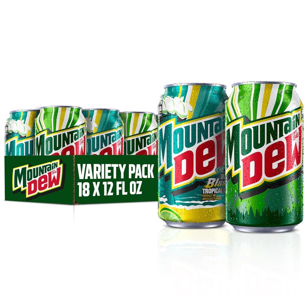 image:imageMountain Dew Soda 2 Flavor Baja Blast Variety Pack Baja Blast Original Dew 12 Fl Oz Cans Pack of 18