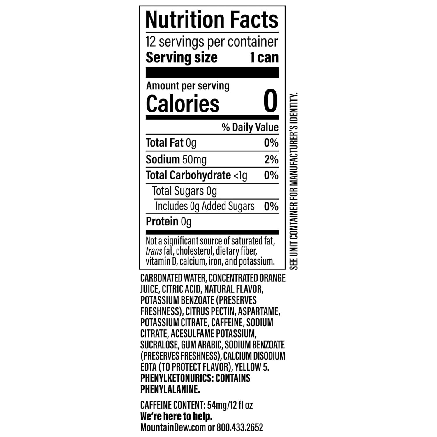 image:imageDiet Mountain Dew Soda 12 Fl Oz Cans Pack of 12