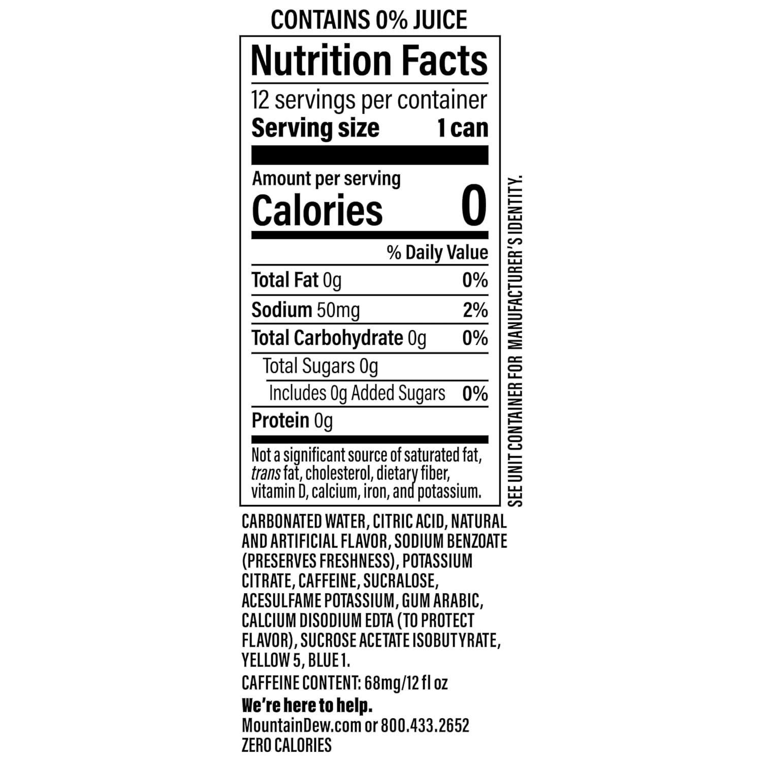image:imageMountain Dew Baja Blast Zero Sugar 12oz 12pk