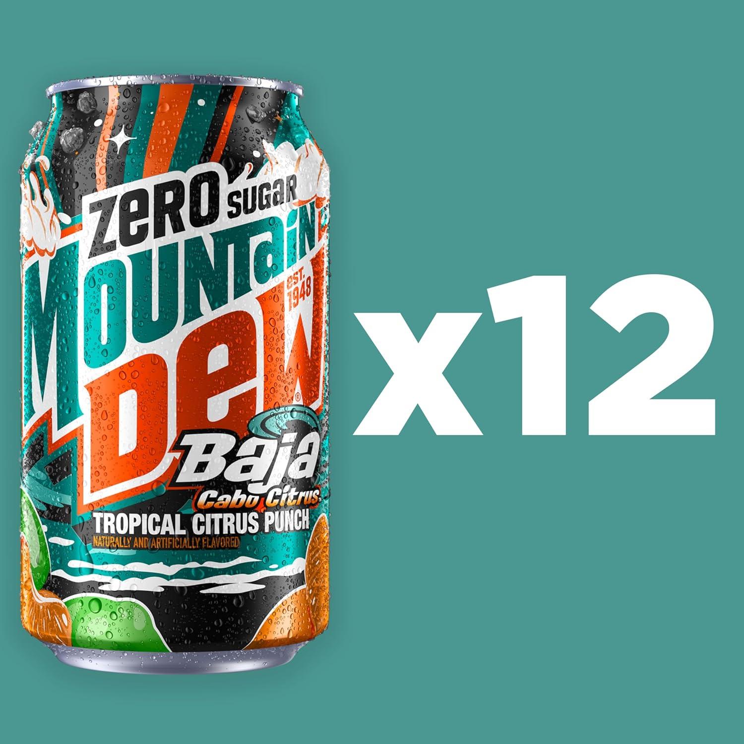 image:imageMountain Dew Baja Cabo Citrus Zero Sugar 12 Fl Oz Cans Pack of 12Cabo Citrus Zero Sugar