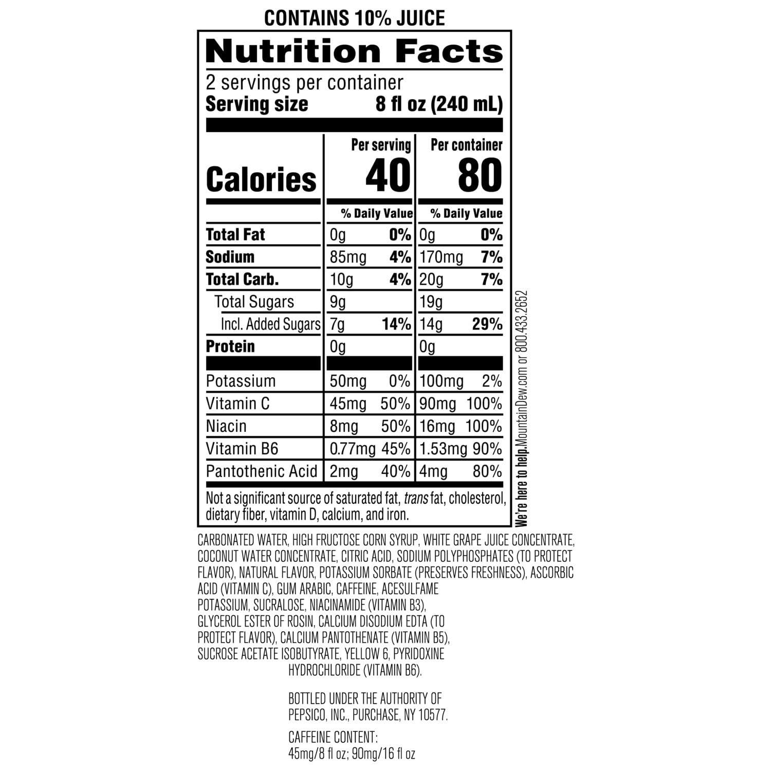 image:imageMountain Dew Kickstart Fruit Punch 92mg Caffeine Vitamins B amp C 80 Calories 5 Juice 16 fl oz 12 CountPineapple Orange Mango