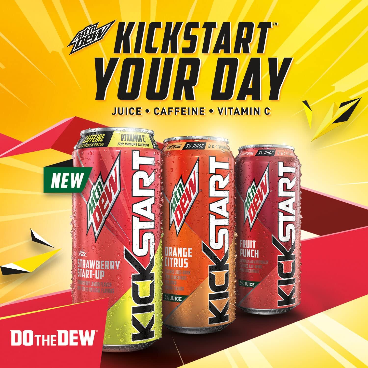 image:imageMountain Dew Kickstart Strawberry StartUp 16 Ounce Cans Pack of 12