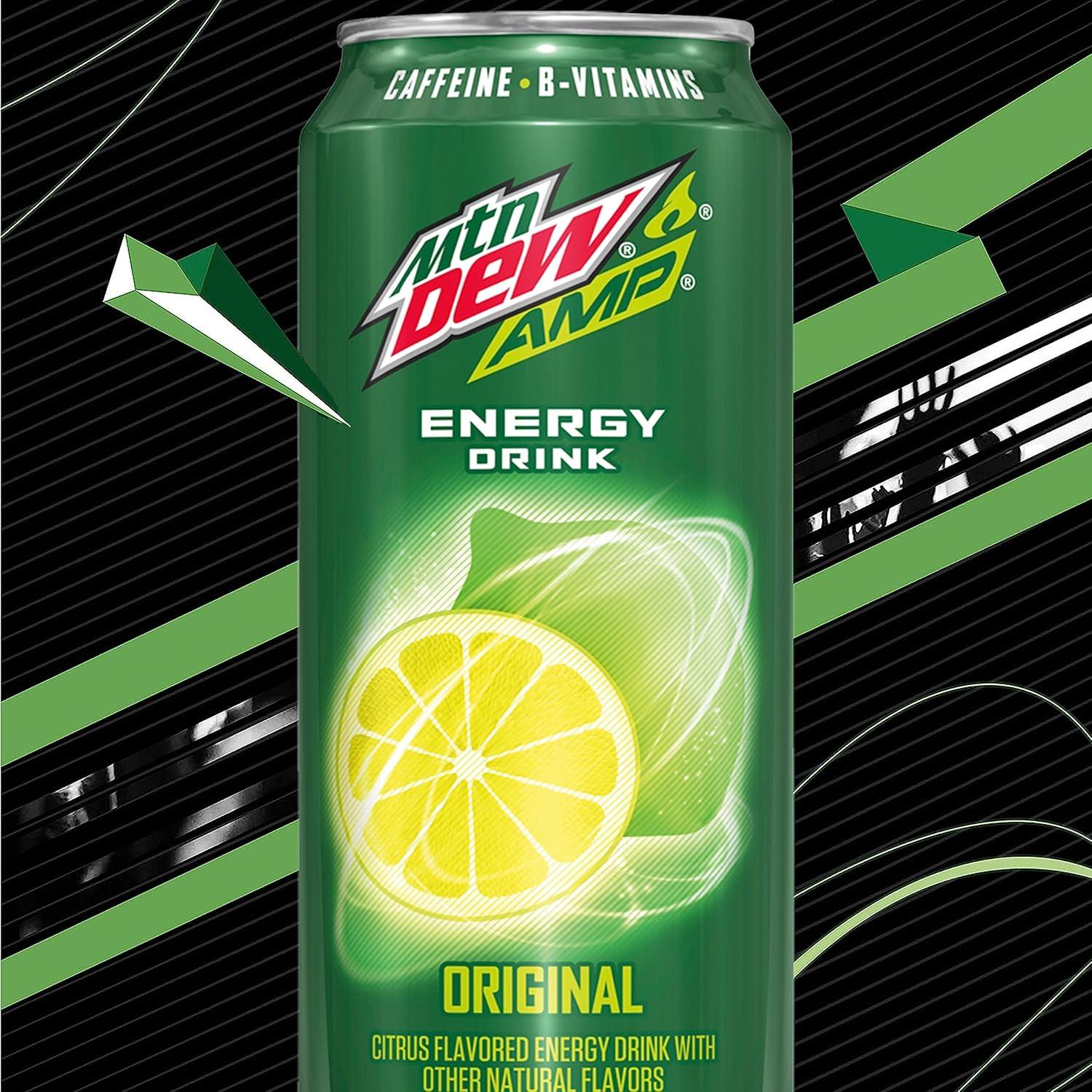 image:imageMtn Dew AMP Energy Original Energy Drink with Caffeine B Vitamins 16 fl oz cans 12 Pack16 Fl Oz Pack of 12