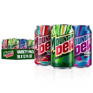 Mountain Dew 3 Flavor Core Variety Pack (Dew, Code Red, Voltage), 12 Fl Oz (Pack of 18)(Code Red Variety Pack)