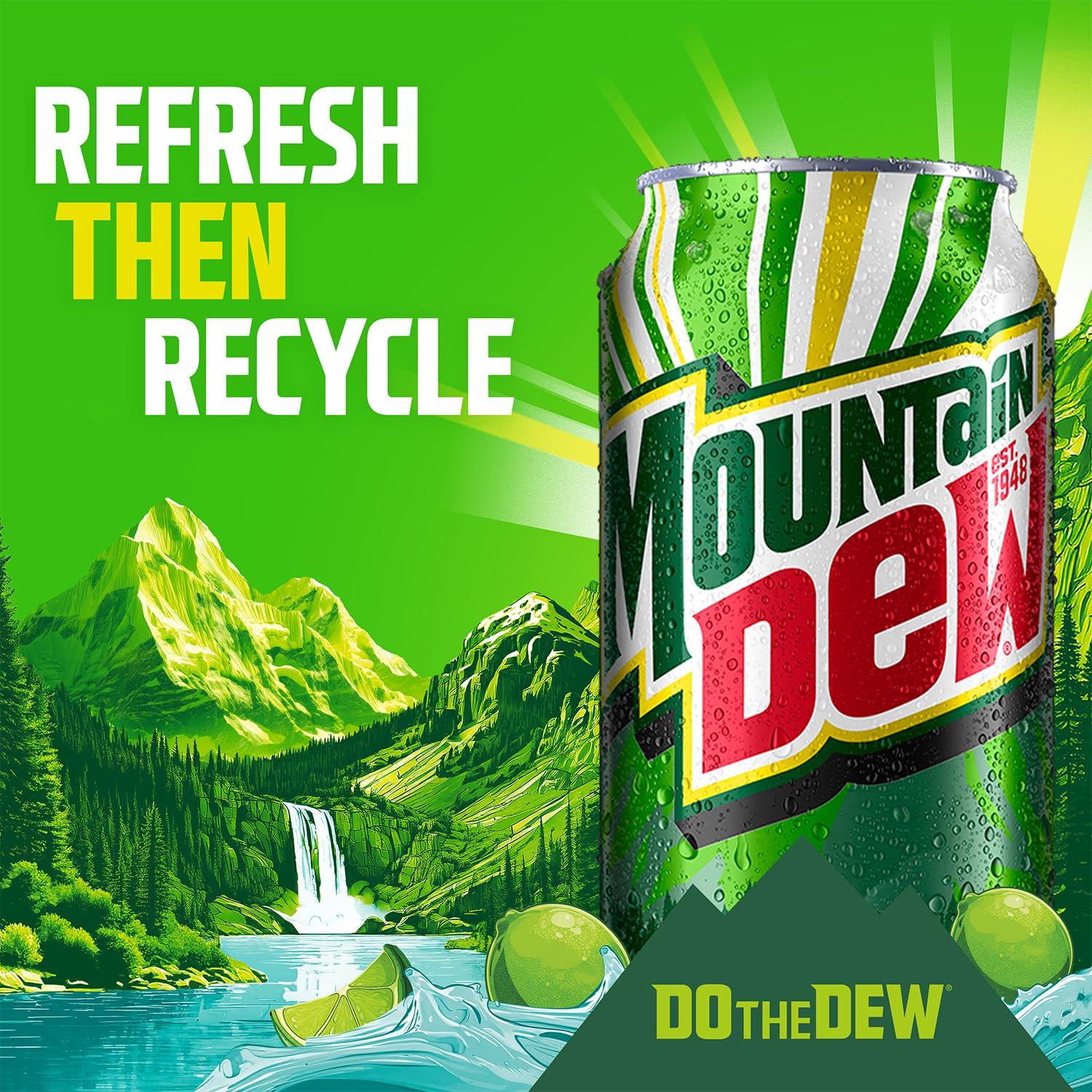 image:imageMountain Dew Zero Sugar Soda Pop Dirty Mountain Dew Cream Soda Dew 12 fl oz Cans 12 Pack Zero Calories Zero Sugar